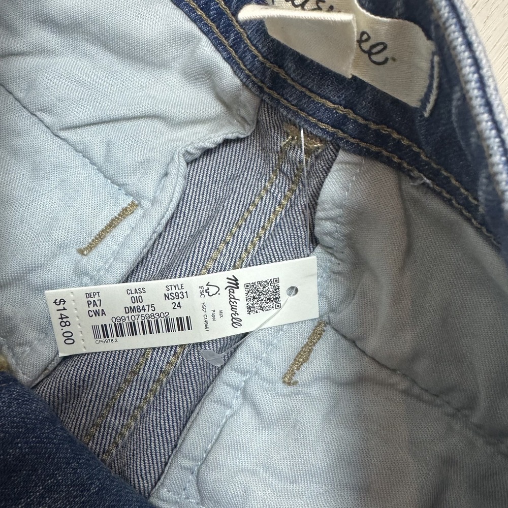Madewell Tapered Denim Trousers Jeans Womens 24 Concho Wash NS931 - Picture 9 of 9